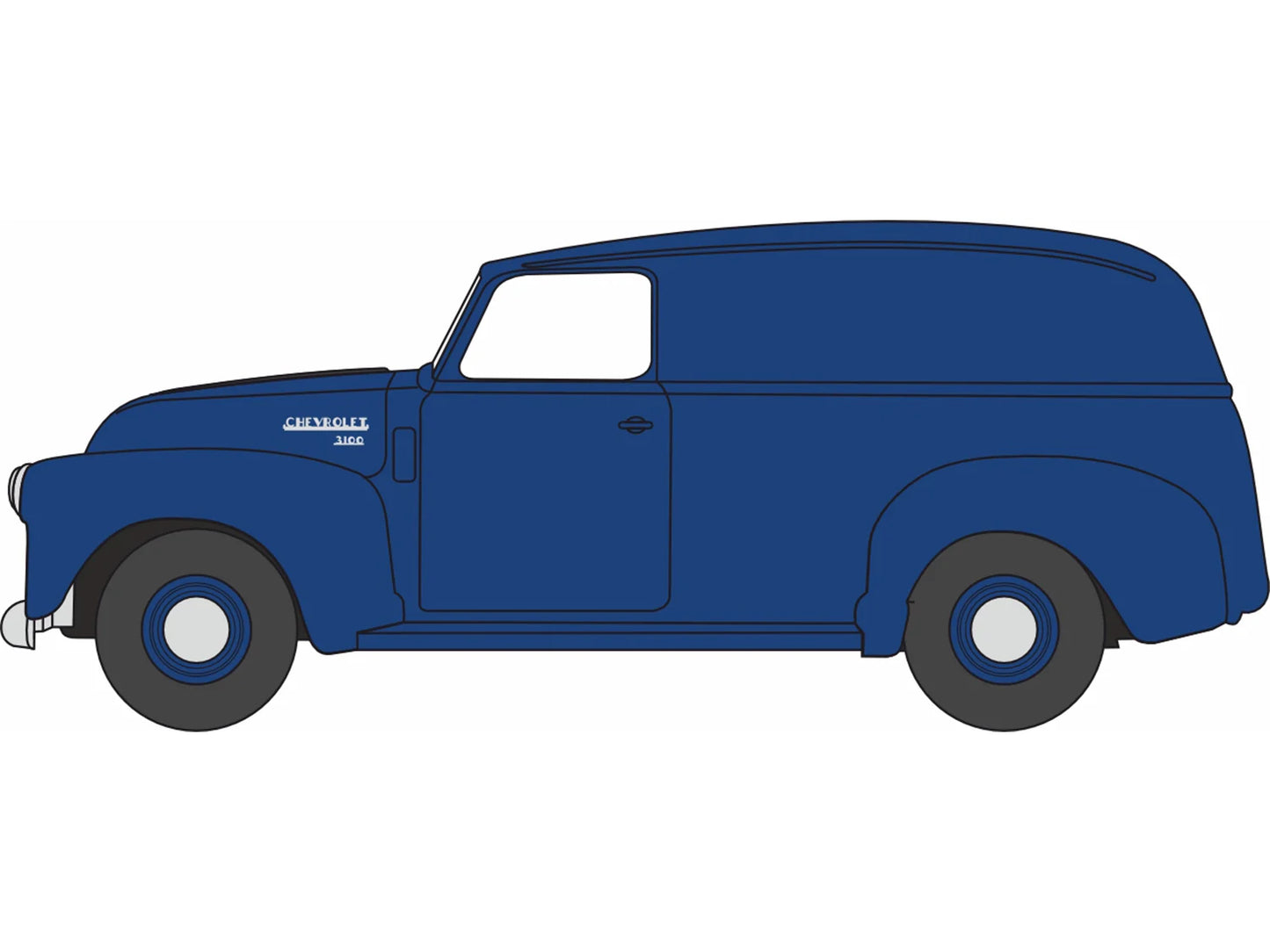 Oxford Diecast 1950 Chevrolet Panel Van Mariner Blue OD87CV50006 HO Gauge
