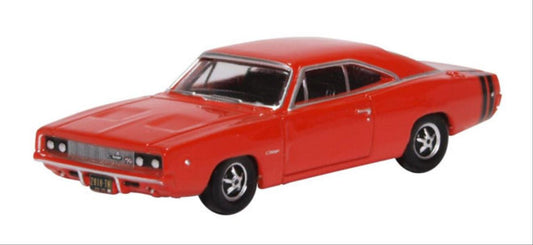 Oxford Diecast 87DC68001 Dodge Charger 1968 Bright Red HO