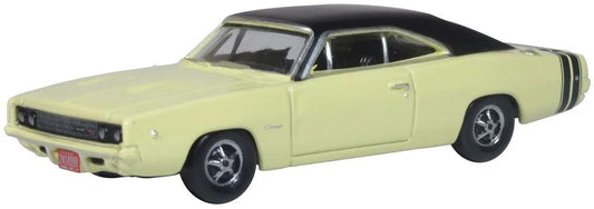 Oxford Diecast 87DC68004 Dodge Charger 1968 Yellow/Black HO