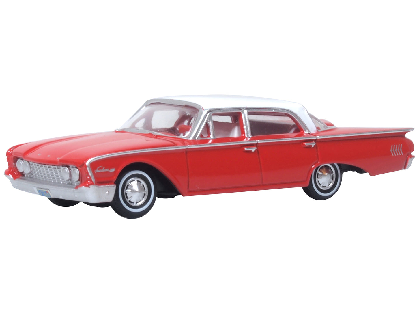 Oxford Diecast 1960 Ford Fairlane Sedan 500 Monte Carlo Red/White HO 87FF60001