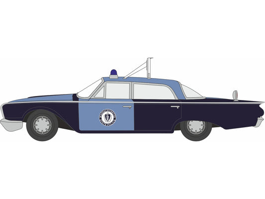 Oxford Diecast 1960 Ford Fairlane Sedan Massachusetts State Police Car