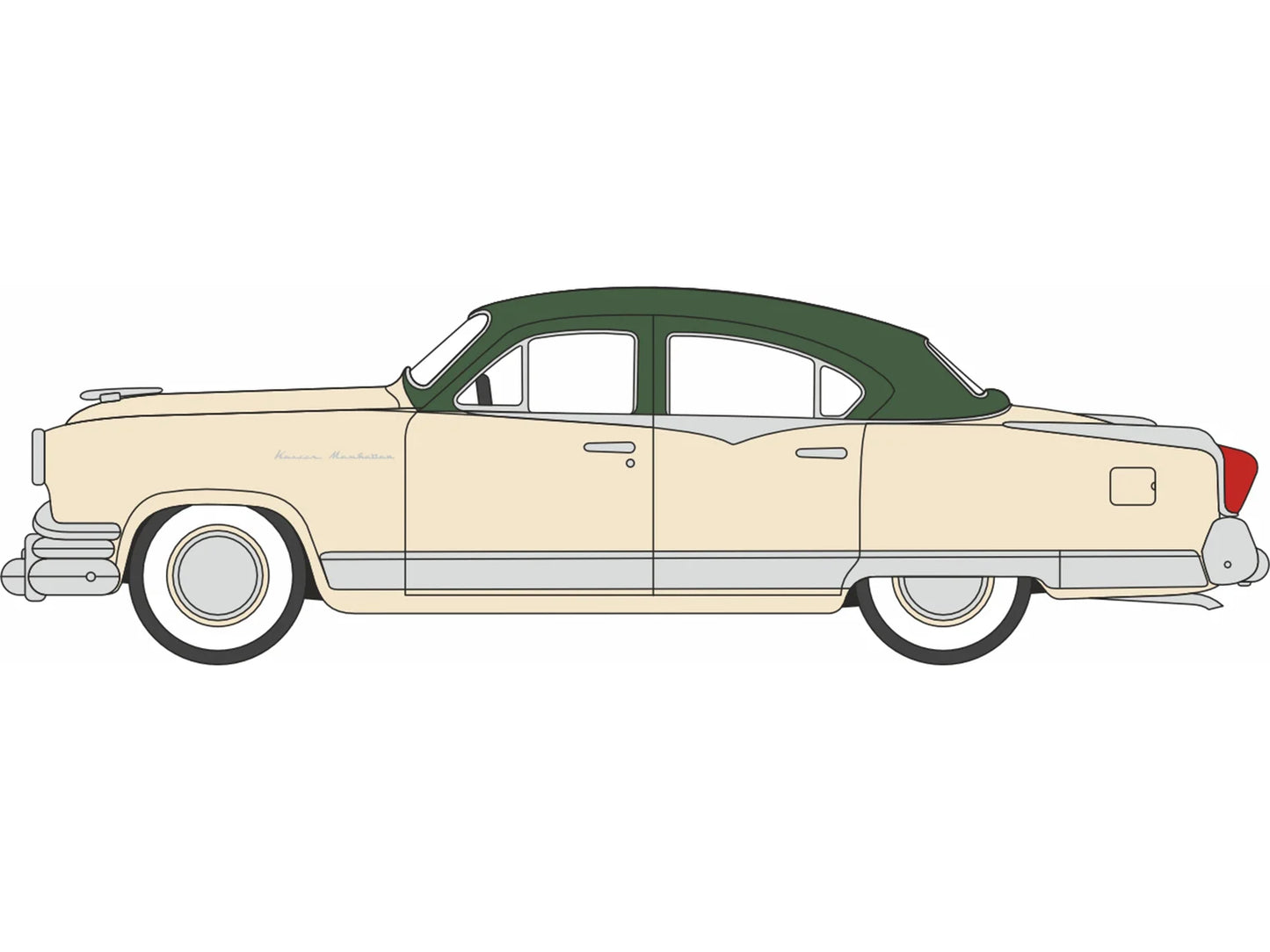 Oxford Diecast 1953 Kaiser Manhattan Stardust Ivory/Jade Green OD87KM53001 HO