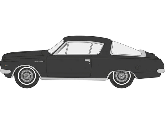 Oxford Diecast 1965 Plymouth Barracuda Black/Gold OD87PB65004 HO Gauge