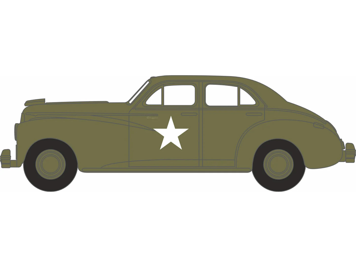 Oxford Diecast 1942 Packard Clipper Touring Sedan US Army Staff Car OD87PC42002