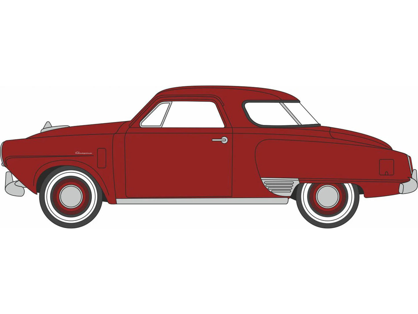 Oxford Diecast 1950 Studebaker Champion Starlight Coupe Commanche Red