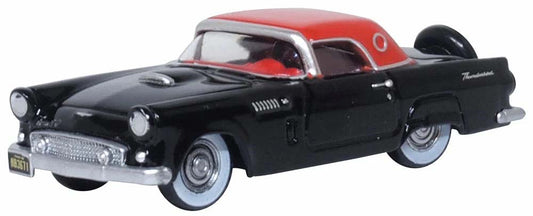 Oxford Diecast Ford Thunderbird 1956 Raven Black/Fiesta Red OD87TH56008 HO Gauge