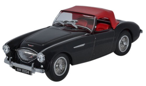 Oxford Diecast AH1004 Austin Healey 100 BN1 Black/Red Closed 1:43