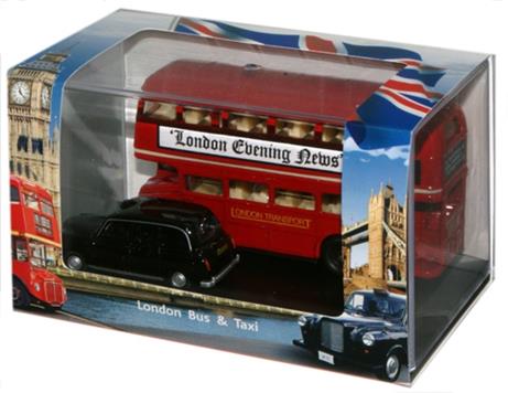 Oxford Diecast LD004 London Bus & Taxi Set OO Gauge