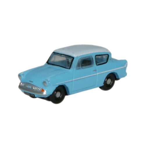 Oxford Diecast Ford Anglia Caribbean Turquoise/White Car N Gauge N105007