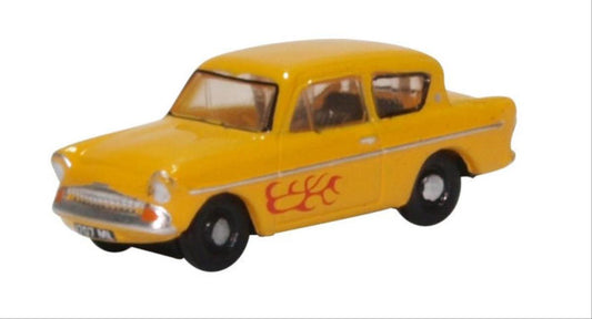 Oxford Diecast N105008 Ford Anglia Yellow (Vyv) N Gauge