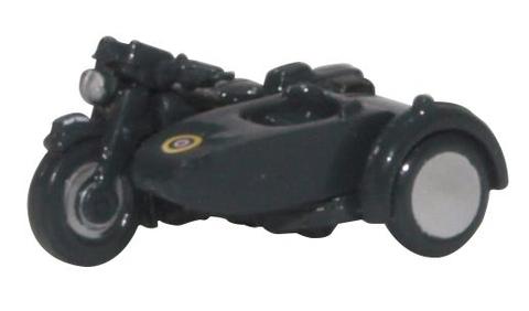 Oxford Diecast NBSA008 BSA Motorcycle and Sidecar RAF Blue N Gauge