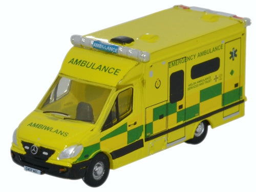 Oxford Diecast NMA001 Mercedes Ambulance Wales N Gauge