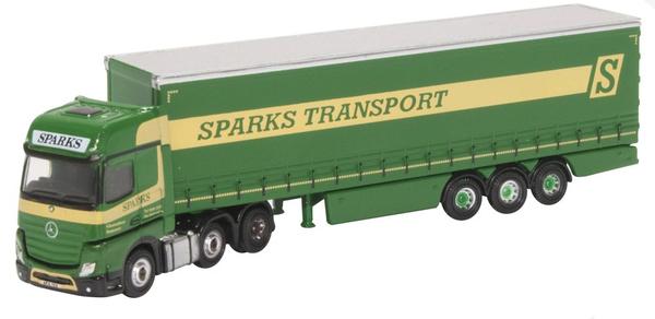 Oxford Diecast NMB006 Mercedes Actros Curtainside Sparks N Gauge