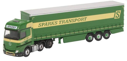 Oxford Diecast NMB006 Mercedes Actros Curtainside Sparks N Gauge