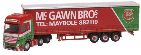 Oxford Diecast NMB007 Mercedes Actros Curtainside McGawn Bros N Gauge