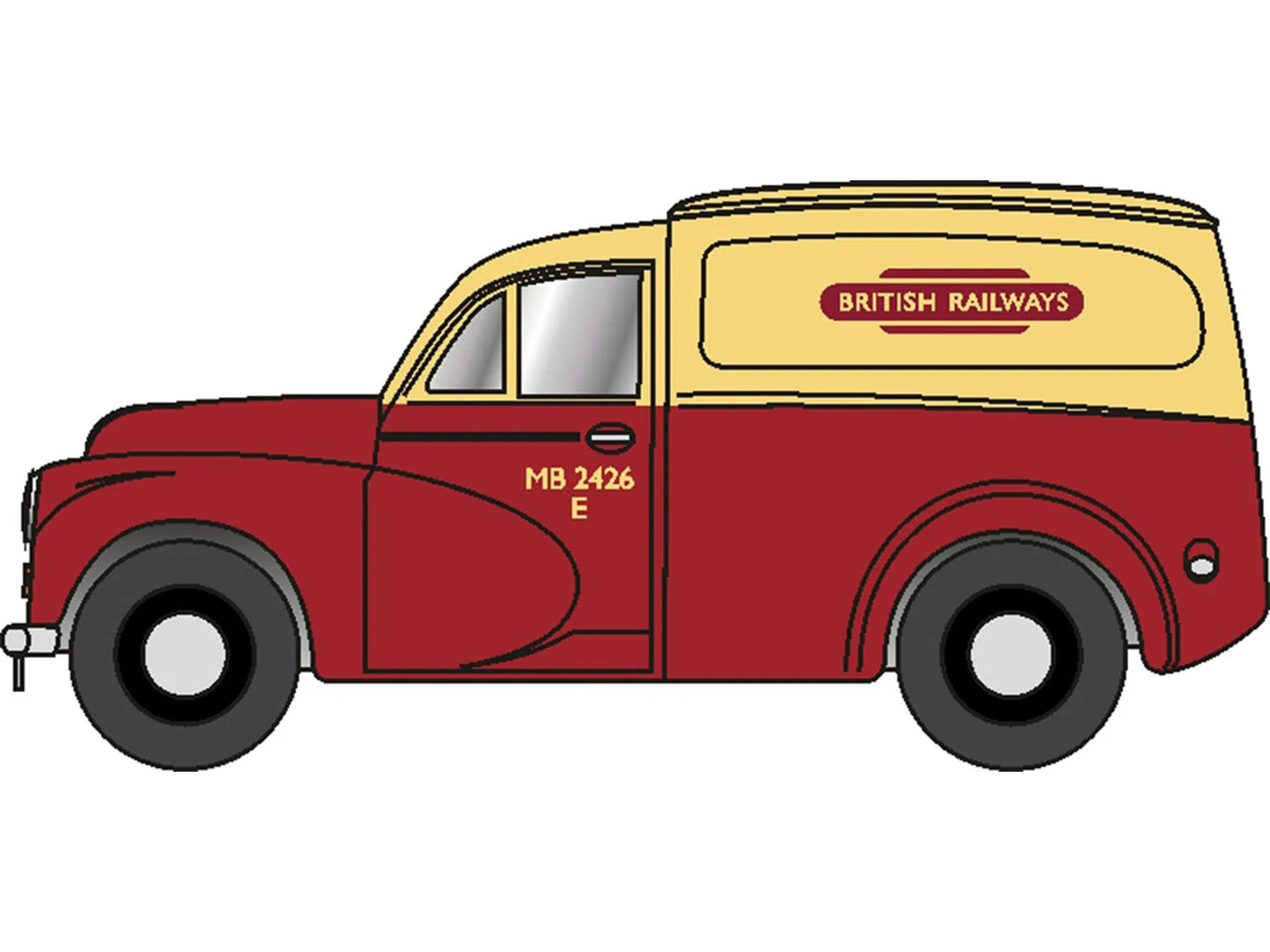 Oxford Diecast Morris Minor 1000 Van British Railways ODNMM059 N Gauge