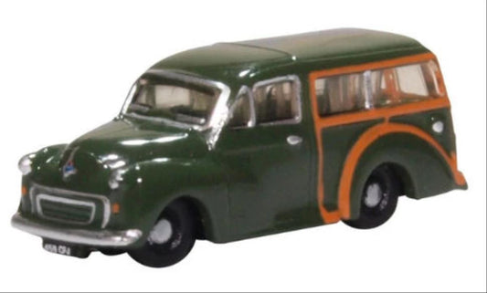 Oxford Diecast NMMT008 Morris Minor Traveller Almond Green (Dot Cotton) N Gauge
