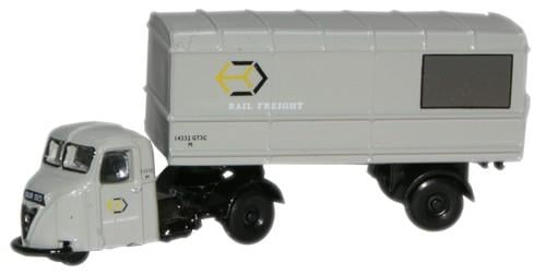 Oxford Diecast NRAB003 Scammell Scarab Van Trailer Railfreight Grey N Gauge