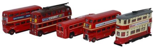 Oxford Diecast NSET02 Bus Set (5 Pieces) N Gauge