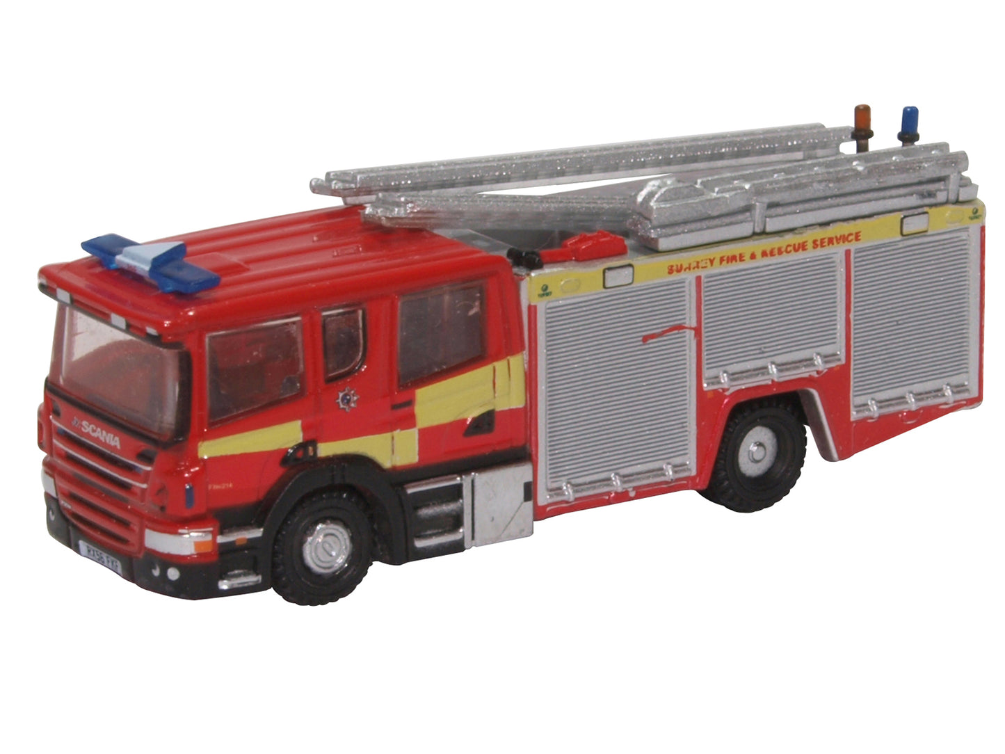 Oxford Diecast NSFE007 Scania Pump Ladder Surrey Fire and Rescue N Gauge