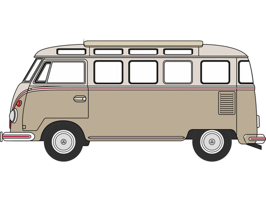 Oxford Diecast Volkswagen Split Screen Samba Bus Mouse Grey/Pearl White