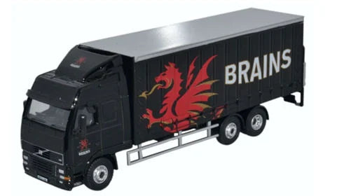 Oxford Diecast Volvo FH12 Curtainside Lorry Brains ODSP113 OO Gauge