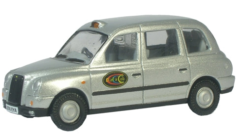 Oxford Diecast TX4004 TX4 Taxi Dial-a-Cab Silver 1:43