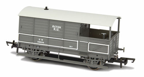 Oxford Rail 76TOB002 Toad Brake Van GWR 4 Wheel Plated Late Acton 56034 OO Gauge