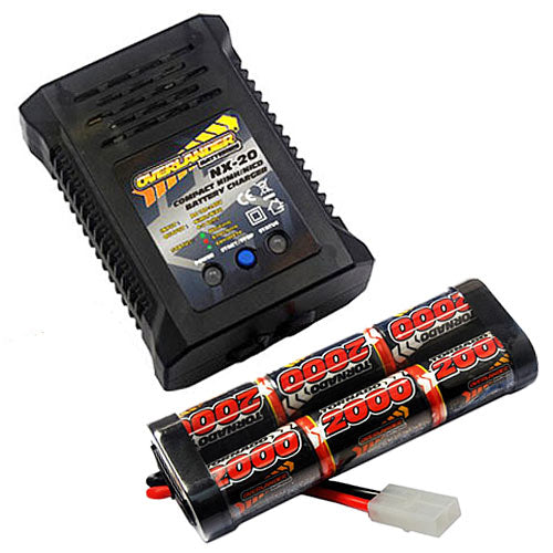 Overlander 2000mah 7.2v Battery & NX-20 2A NiMH Charger - RC Car Tamiya etc
