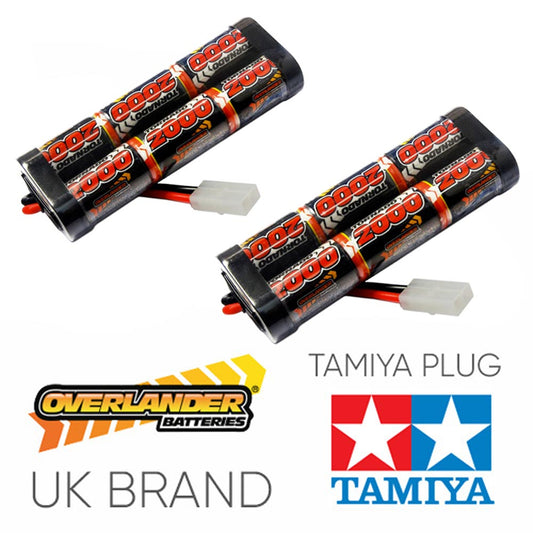 Overlander 2x 2000mah 7.2v Nimh Battery Pack Stick - Tamiya RC Car Boat