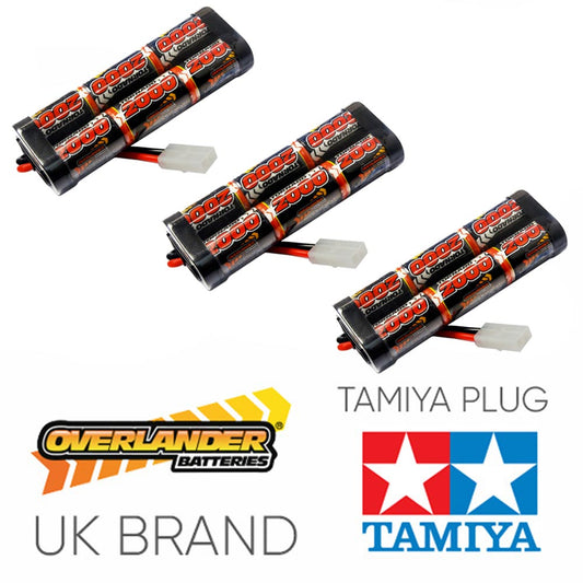 Overlander 3x 2000mah 7.2v Nimh Battery Pack Stick - Tamiya RC Car Boat