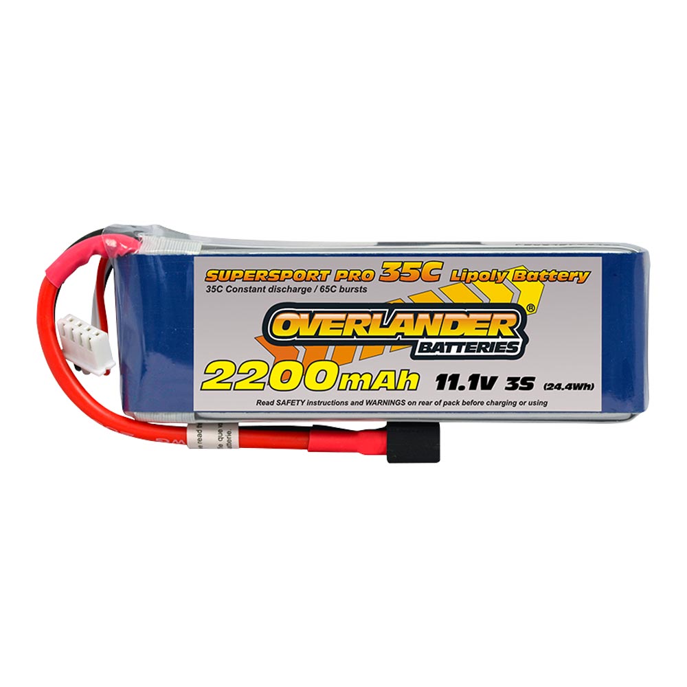 Overlander 4x LiPo Battery 2200mAh 3S 11.1v 35C Deans RC Flight Pack