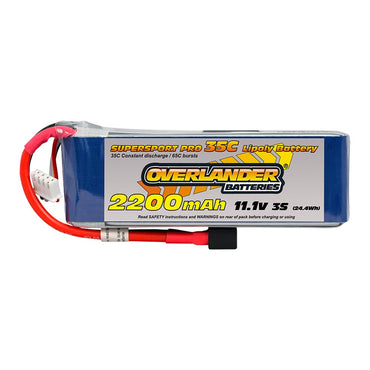 Overlander 4x LiPo Battery 2200mAh 3S 11.1v 35C Deans RC Flight Pack