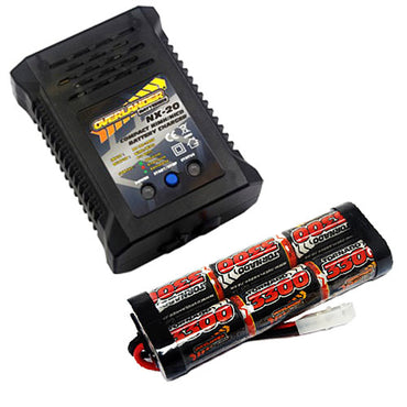 Overlander 3300mah 7.2v Battery & NX-20 2A NiMH Charger - RC Car Tamiya etc