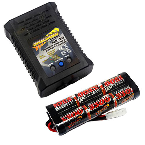 Overlander 3300mah 7.2v Battery & NX-20 2A NiMH Charger - RC Car Tamiya etc