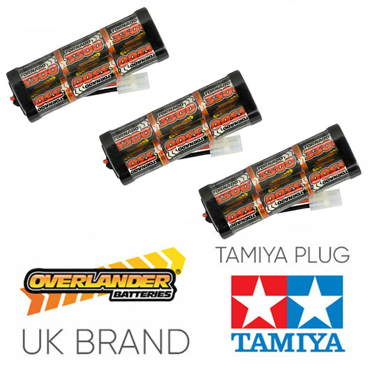 Overlander 3x 3300mah 7.2v Nimh Battery Pack Stick - Tamiya RC Car Boat