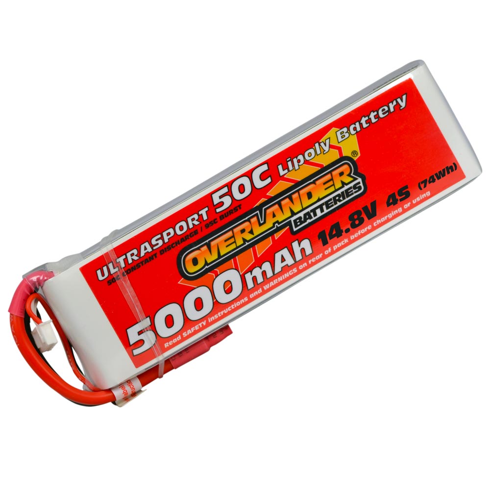 Overlander 4S 5000mah 14.8V 50C Ultrasport Lipo Battery 2632