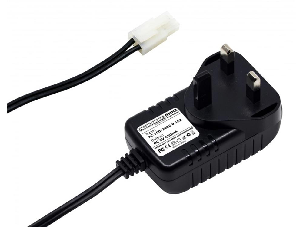 OVERLANDER NMH2 AC Wall Charger 9v 650mA Peak Detect for 7.2v NiMH Packs Tamiya