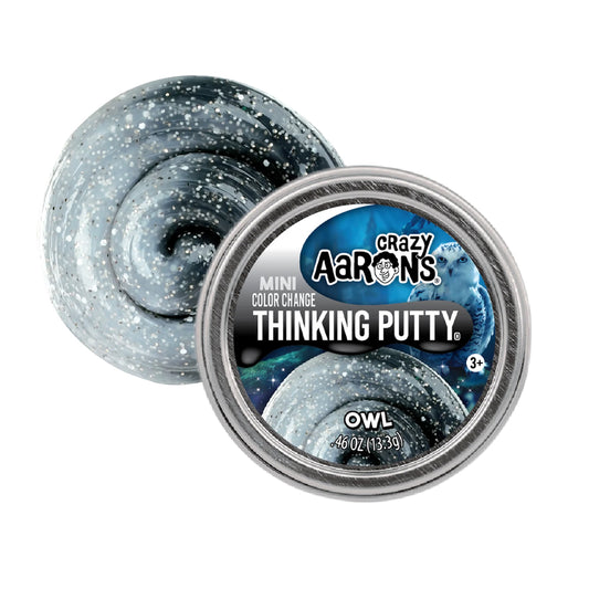Crazy Aaron's Owl Thinking Foam Stretch Toy Mini Tin OW003-LB