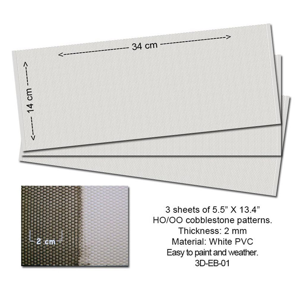 Proses 3D-EB-01 Embossed PVC Sheets (Cobblestone) 3 pcs