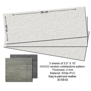 Proses 3D-EB-02 Embossed PVC Sheets (Random Cobblestone) 3 pcs