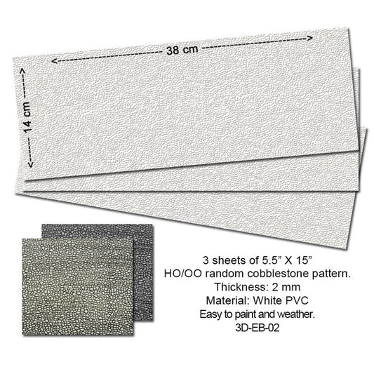 Proses 3D-EB-02 Embossed PVC Sheets (Random Cobblestone) 3 pcs