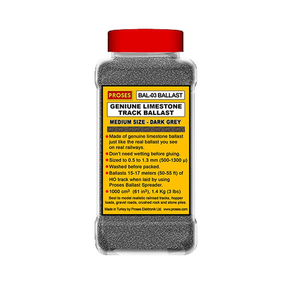 Proses BAL-03 1.4 Kg (3 lbs) Authentic Limestone Ballast HO/OO Dark Grey