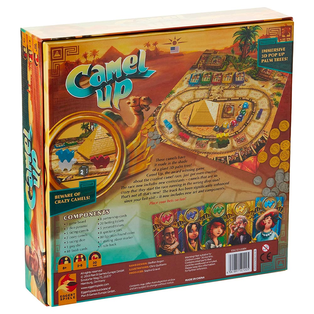 Camel Up 2nd Edition Board Game - Age 8+ - 3-8 Players - 30-45min
