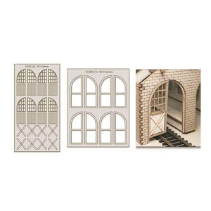 Proses D-005 4 pcs 50X64mm Double Unit Loco Depot Doors H0/00