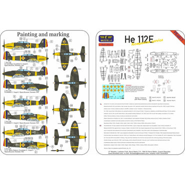 LF Models PE4817 He-112E Romanian Service 1:48 Model Kit