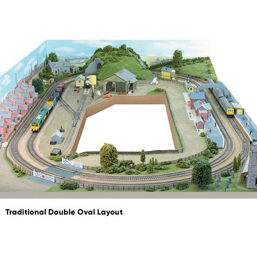 PECO Plan 4: Traditional Double Oval - Complete HO/OO Gauge Track Pack