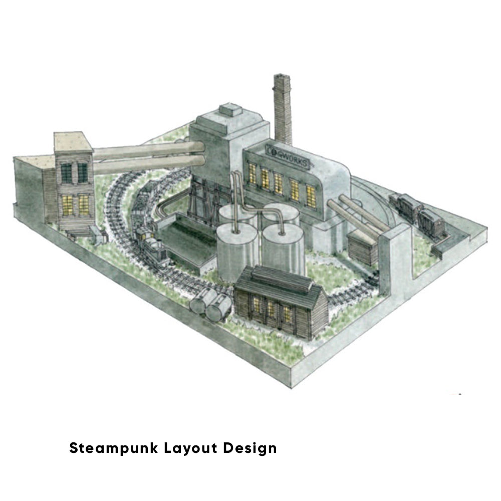 PECO Plan 6: Steampunk/Circular Branch - Complete N-Gauge Track Pack