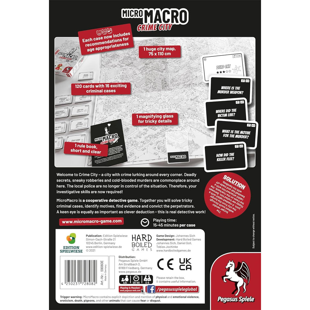 MicroMacro: Crime City - Cooperative Detective Board Game - Age 12+ 1-4 Players