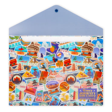Legami Fold & Order Document Folder - Travel - Stickers